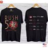 Футболка Rush R50 Tour 2026 Футболка с концерта группы Rush Винтажная футболка с рок-музыкой Унисекс футболка