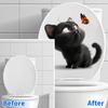 Черная кошка бабочка наклейка на унитаз водонепроницаемая съемная самоклеящаяся ПВХ гостиная ванная комната настенное искусство мультяшный котенок украшение на крышку унитаза