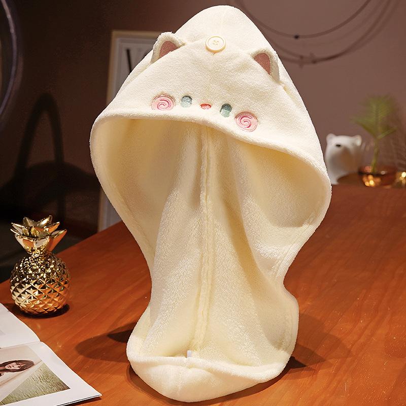 Милое полотенце для волос кошки Супервпитывающий набор полотенец для волос Высококачественное приятное к коже полотенце для волос для семейной ванной