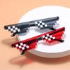 NEW Design Funny Mosaic Sunglasses Thug Life Sun Glasses Pixel Black Retro Gamer Robot Sunglasses Birthday Party Cosplay Favors