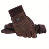 Gloves Men's Winter Cycling Motorcycle Windproof Cold Insulation Warm Leather Touch Screen Anti-Slip Thick Pile