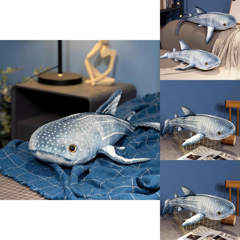 Soft Short Plush Whale Shark Doll Ideal For Children Ocean World Decor 60cm