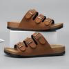 Мужские сандалии-шлепанцы из натуральной кожи, мужские повседневные сандалии, мужская обувь 2024, обувь высокого качества, шлепанцы