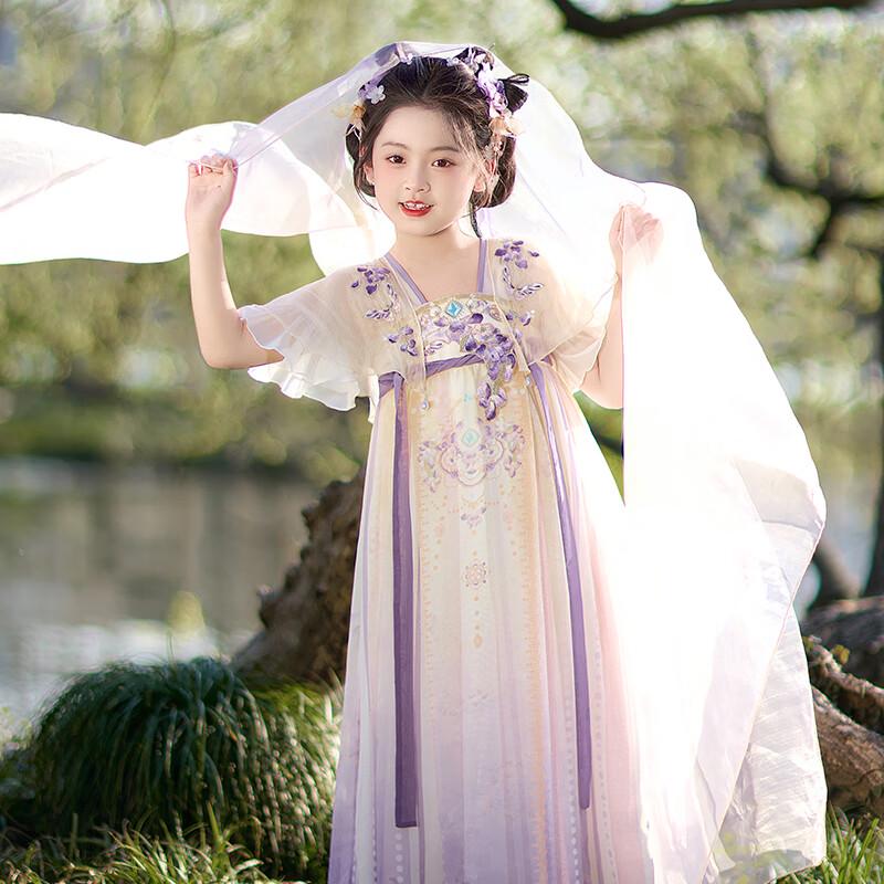 Летнее китайское платье-фея Hanfu для девочек Qibai