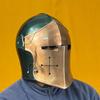 Barbute Copper Green Two-tone Helmet Medieval Knight Armor 18g Soft Steel LARP Cosplay Warrior Helmet