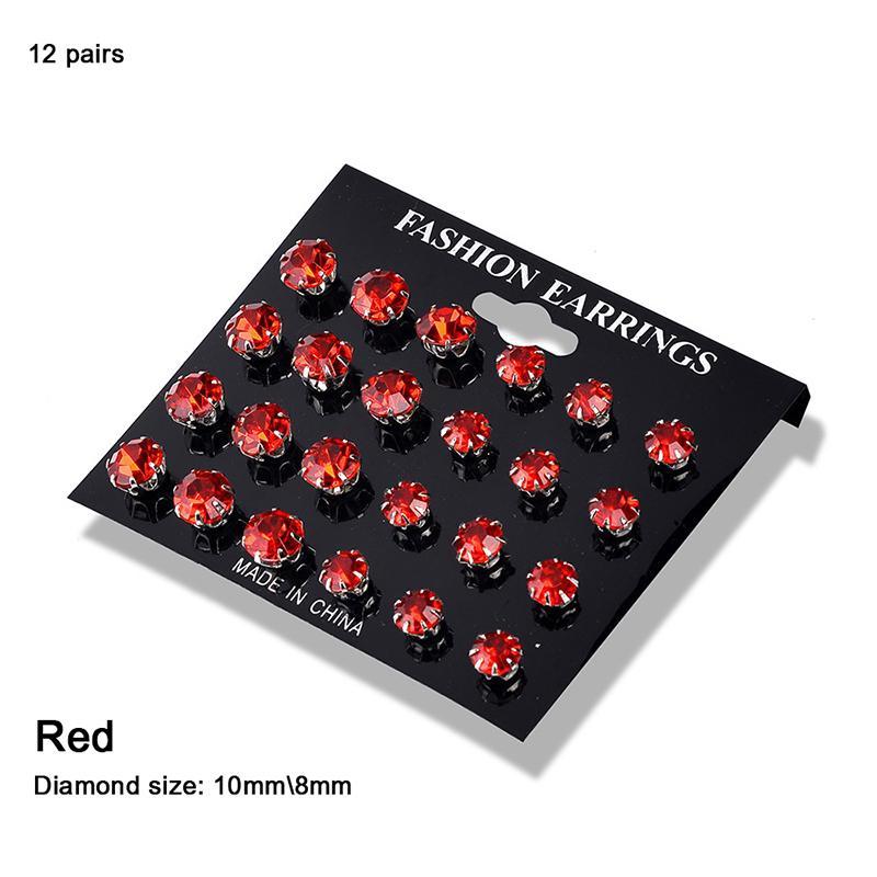 12 пар/компл. изысканный элегантный свадебный комплект серег-гвоздиков, очаровательные простые женские серьги с цирконом, комплект ювелирных аксессуаров, подарки XYZ
