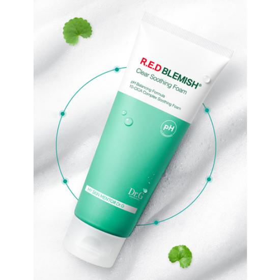 Dr.G Mild Acidic Red Blemish Clear Soothing Foam 200 ml — Gentle pH-Balanced Calming Cleanser
