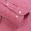 Мужские рубашки стандартной посадки с длинными рукавами в микро клетку, тонкая мягкая повседневная универсальная рубашка в клетку из 100% хлопка белого/красного цвета с накладными карманами