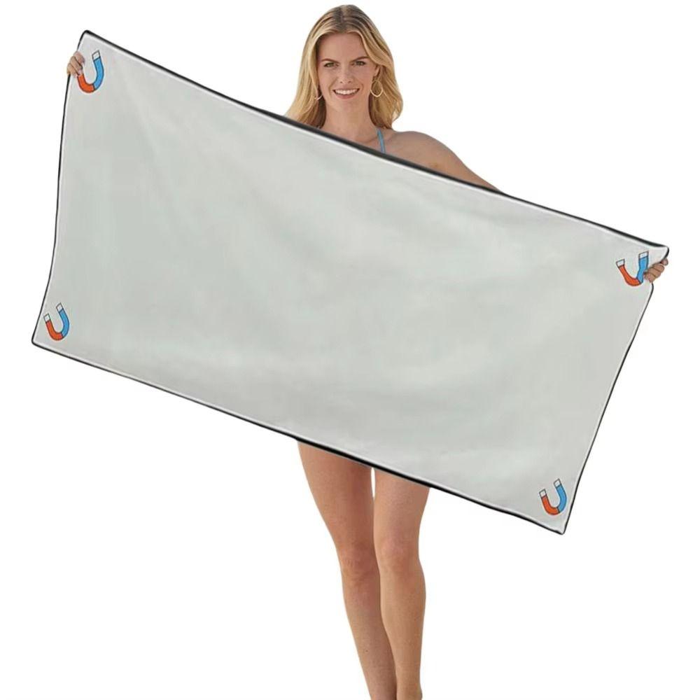Quick Drying Magnet Beach Towel Super Absorbent Outdoor Magnet Towels Magnetic Bath Towel  Bathroom