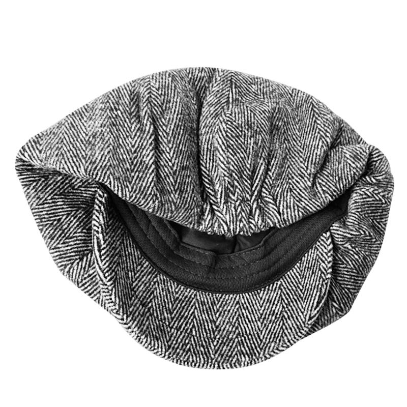 Hat Soft Wool Newsboy Cap Men Grey Herringbone Flat Caps Women Men British Painters Hat Soft Autumn Winter Hats Octagonal Cap BLM09