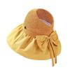 UV Protection Woven Empty Top Cap Sunscreen Vinyl Sun Hats Casual Wide Brim Bucket Hat  Seaside