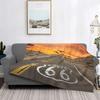 Route 66 Mother Road My Version Blankets Fleece Ultra-Soft Throw Blankets for Bedroom Sofa Bedspread for Living Room/Bedroom