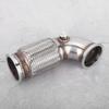 3in Steel V Band To V Band Downpipe Low 90 Degree with W Flex Bellow O2 Bungs Plug