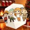 Automatic Umbrella with One Piece Chibi Crew Luffy Zoro Nami Print, Windproof Travel Umbrella for Adults, Anime Gift
