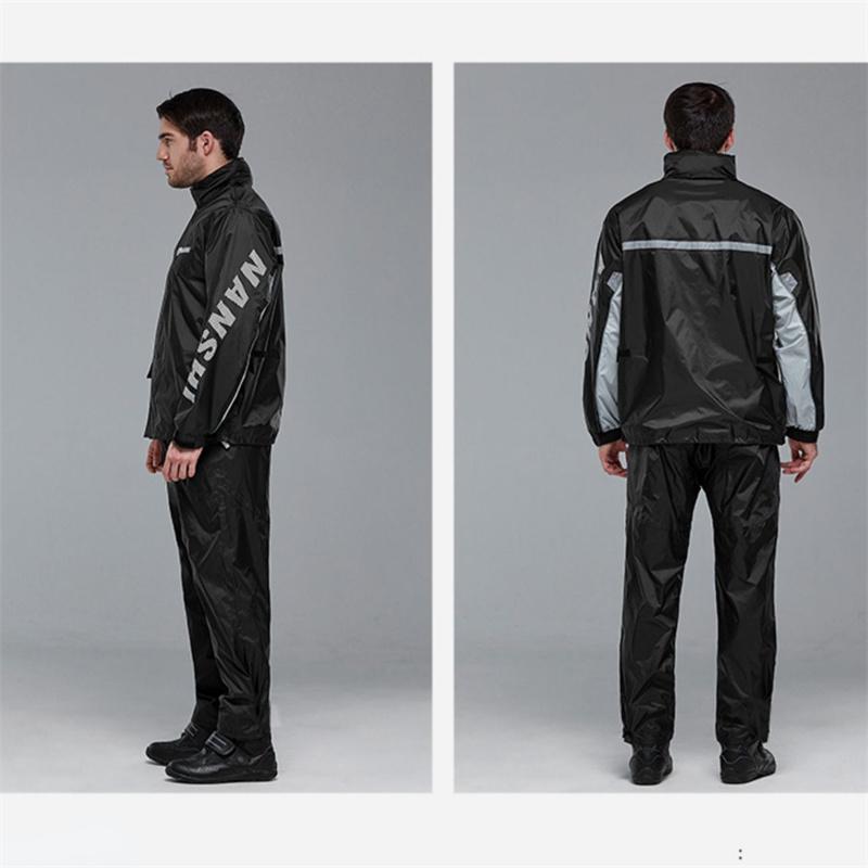 Motorcycle Men's Rain Suit High Visibility Reflective Work Rain Jacket Pants for All Sport Farm Fishing Motorcycle
