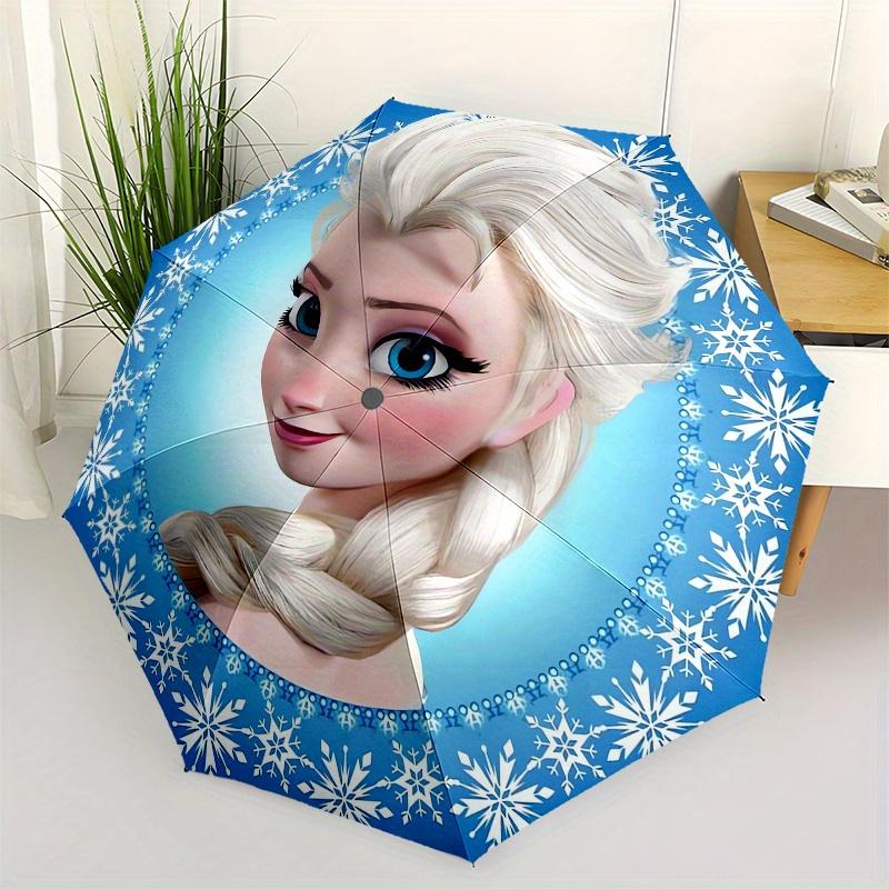 Elsa,Frozen Automatic Opening and Closing Fashion umbrella - 8-rib Folding Design, Lightweight and Portable, Suitable for Daily Business Use