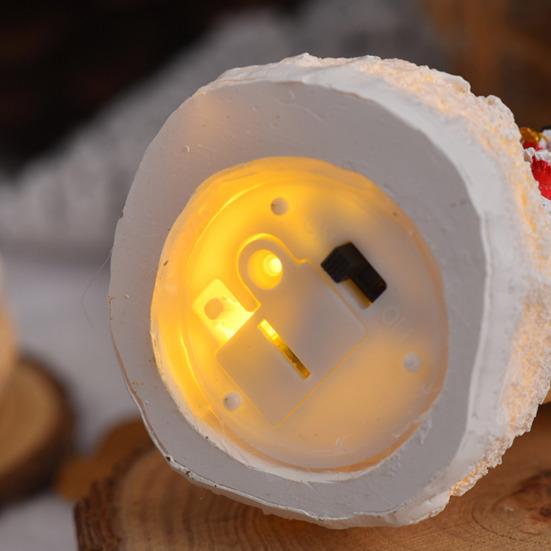 Светодиодный рождественский пряничный домик, украшение из смолы, зимняя статуэтка деревенского домика, миниатюрная светящаяся фигурка для домашнего декора стола