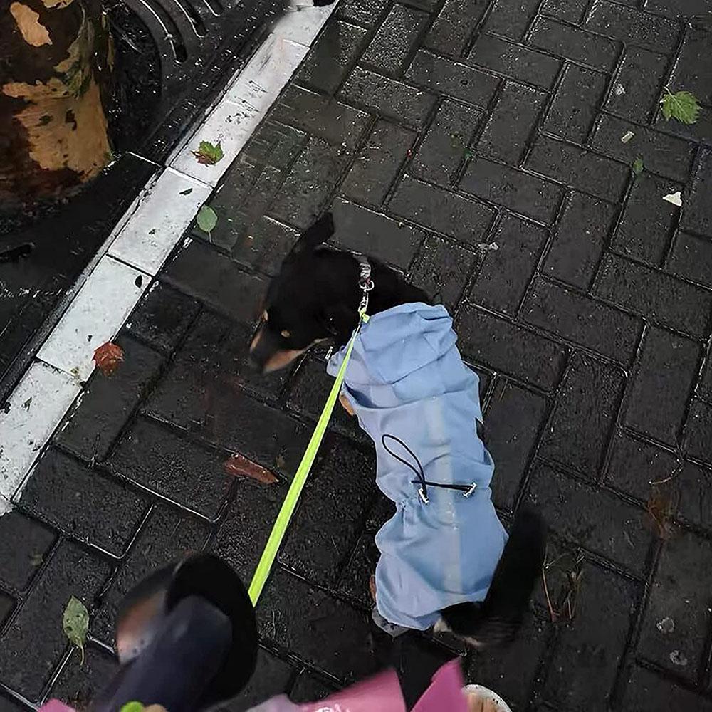 Дождевик для собак, быстросохнущий, светоотражающий и регулируемый, дождевик-пончо для домашних животных, водонепроницаемый и ветрозащитный плащ с капюшоном для щенков, 4-лапый дождевик