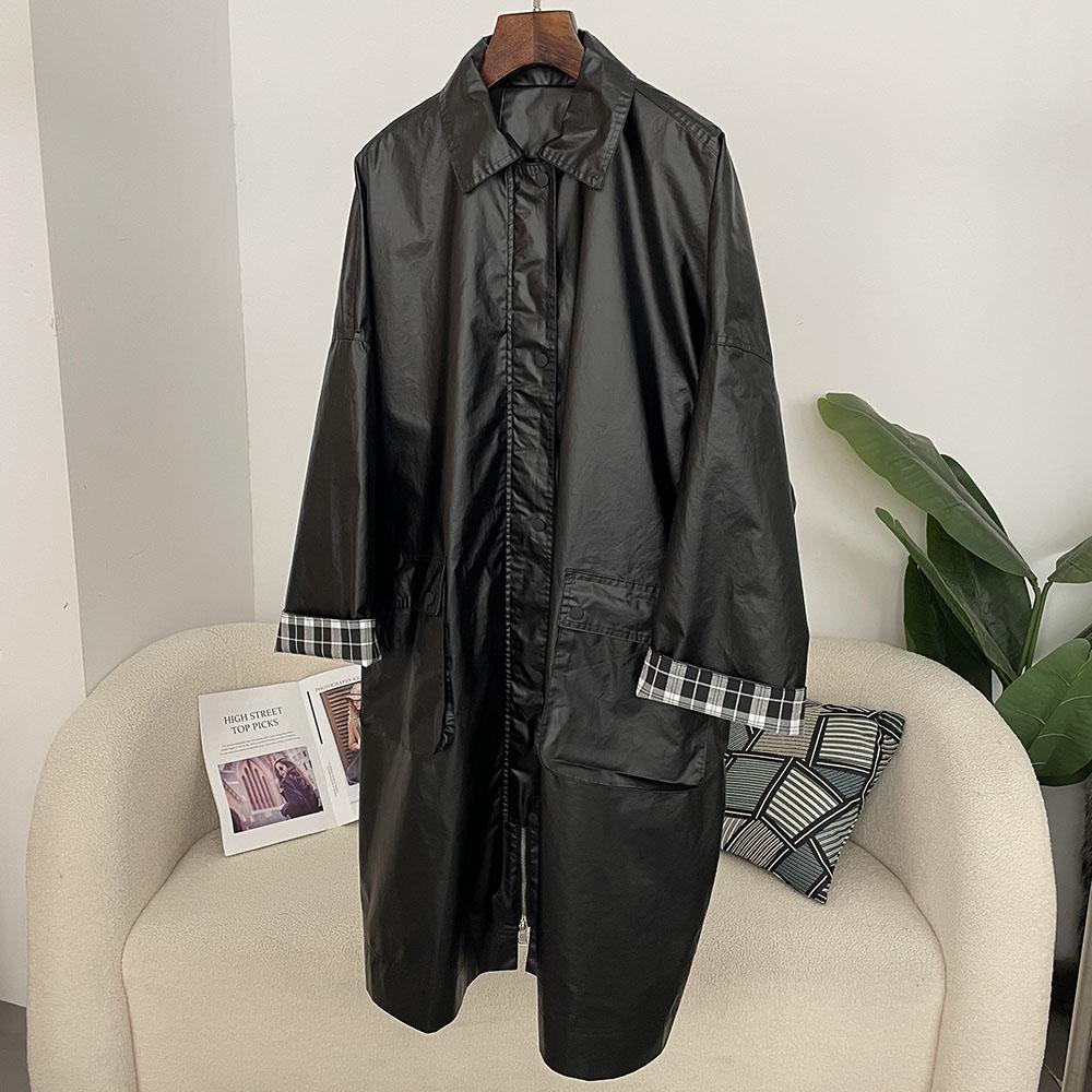 OFTBUY Длинная женская винтажная свободная короткая куртка из искусственной кожи с поясом, мотоциклетная куртка, женская на молнии, ретро-байкерское пальто, верхняя одежда, топы