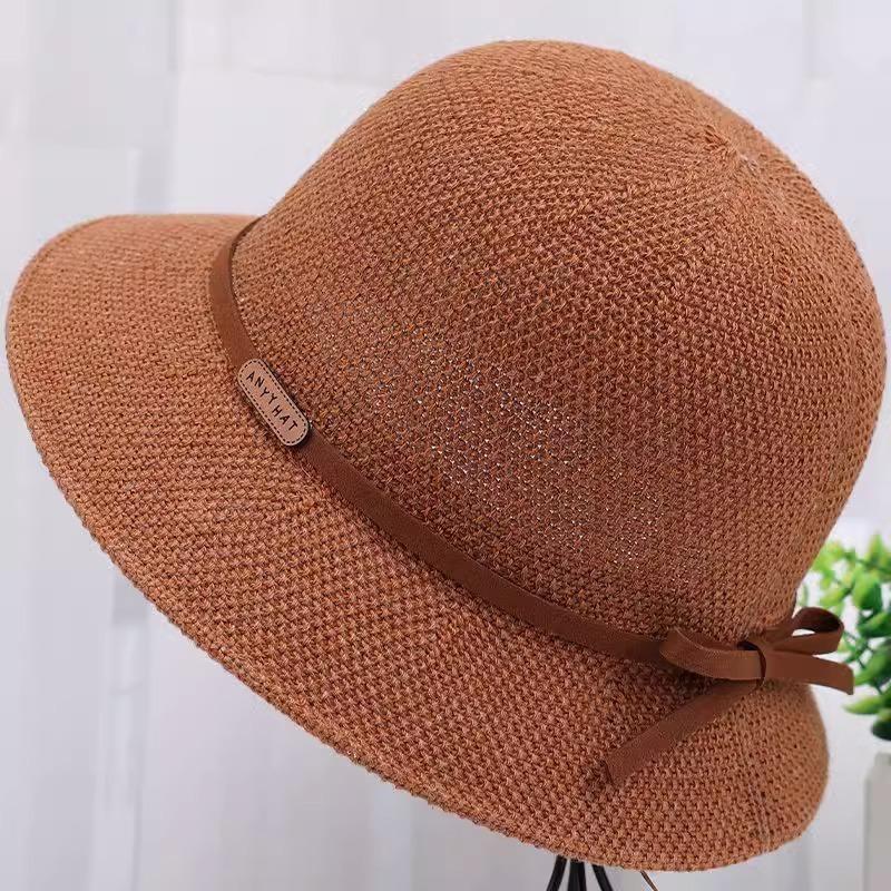 Шляпа Женская летняя солнцезащитная шляпа-ведро Тонкая прохладная шляпа Солнцезащитная дышащая панама