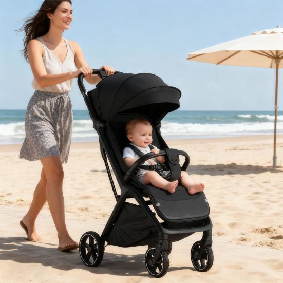 Yousheng Складная детская коляска Портативное сиденье с высоким обзором с корзиной для хранения, подстаканником, крючком, солнцезащитным козырьком, колесами с амортизацией, прогулочная коляска для младенца