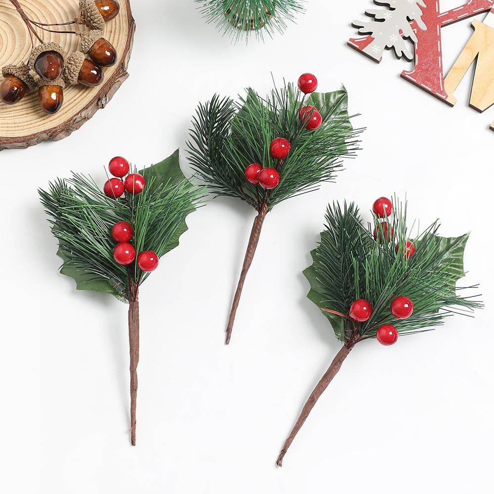 3/5Pcs Christmas Decoration Artificial Berry Bouquet Pine for Home Decor Crafts Garland Navidad New Year 2026 Garland Accessory