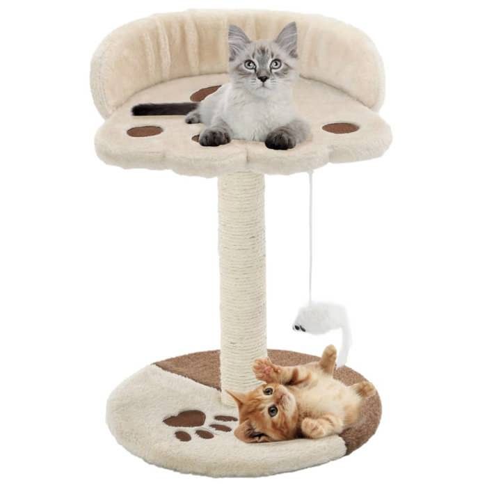 VidaXL Cat Tree with Sisal Scratching Post 40 Cm Beige and Brown