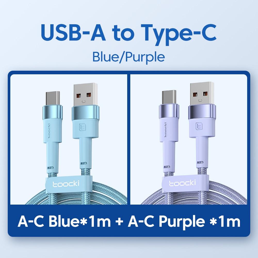 Toocki 2 шт. 3A USB C Кабель Тип C Для 12t Pro Realme Redmi 12 Pro Poco F3 X4 GT Кабель для быстрой зарядки Data Cord Wire