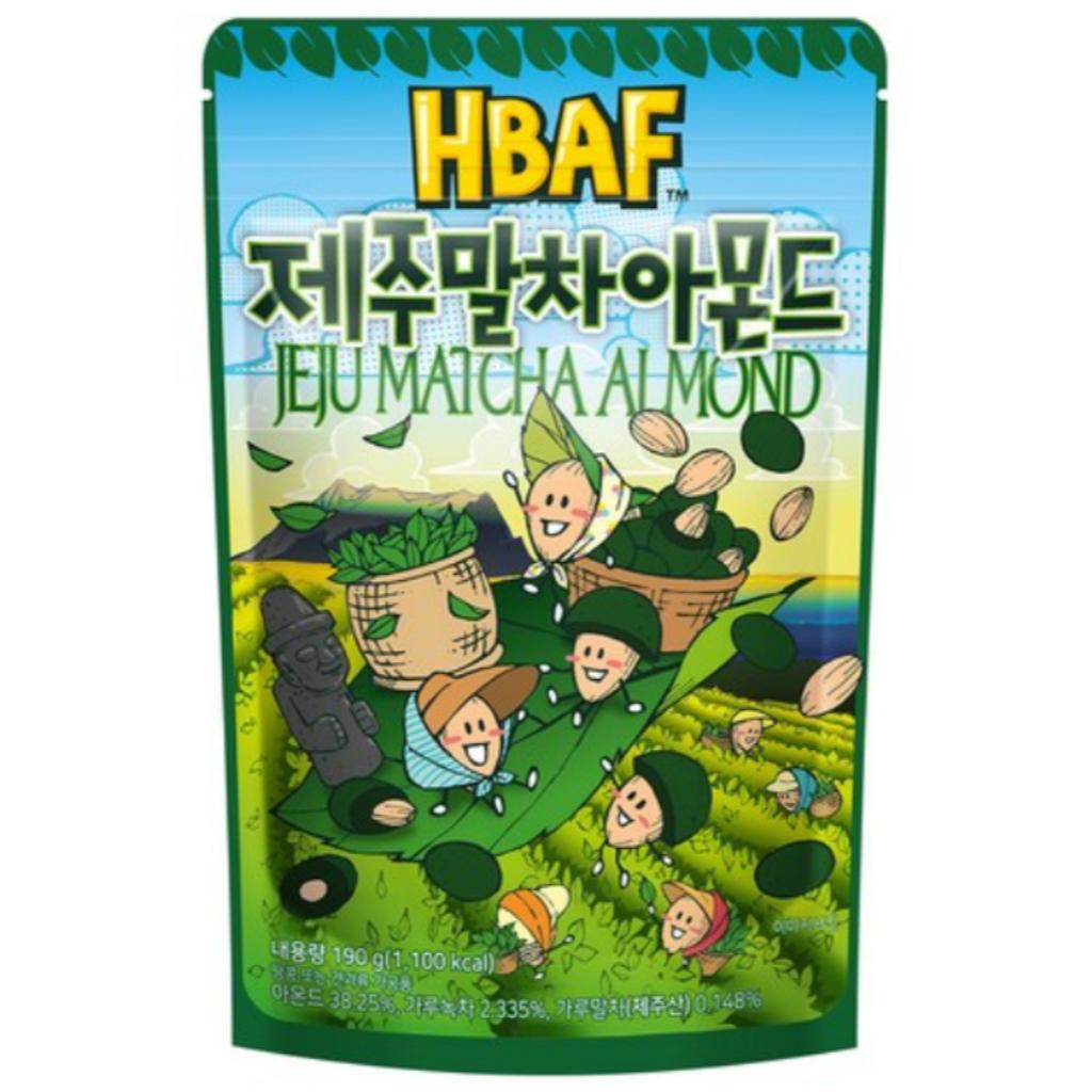 HBAF Корейские миндаль со вкусом 190 г Выберите 1 вкус Медовое масло Васаби Запеченная кукуруза Чесночный хлеб Печенье и сливки