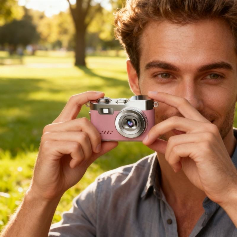 Retro Design Mini Digital Camera 1080P Video Recording Supports 16GB 32GB Card