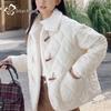 Women's Plush Lined Toggle Button Cotton Jacket