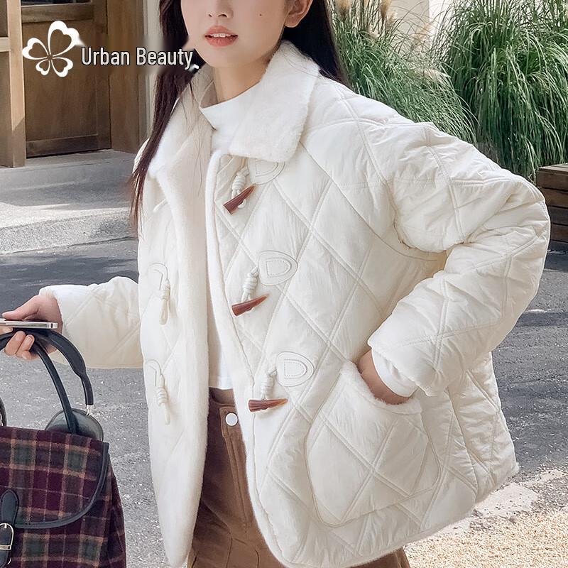 Women's Plush Lined Toggle Button Cotton Jacket