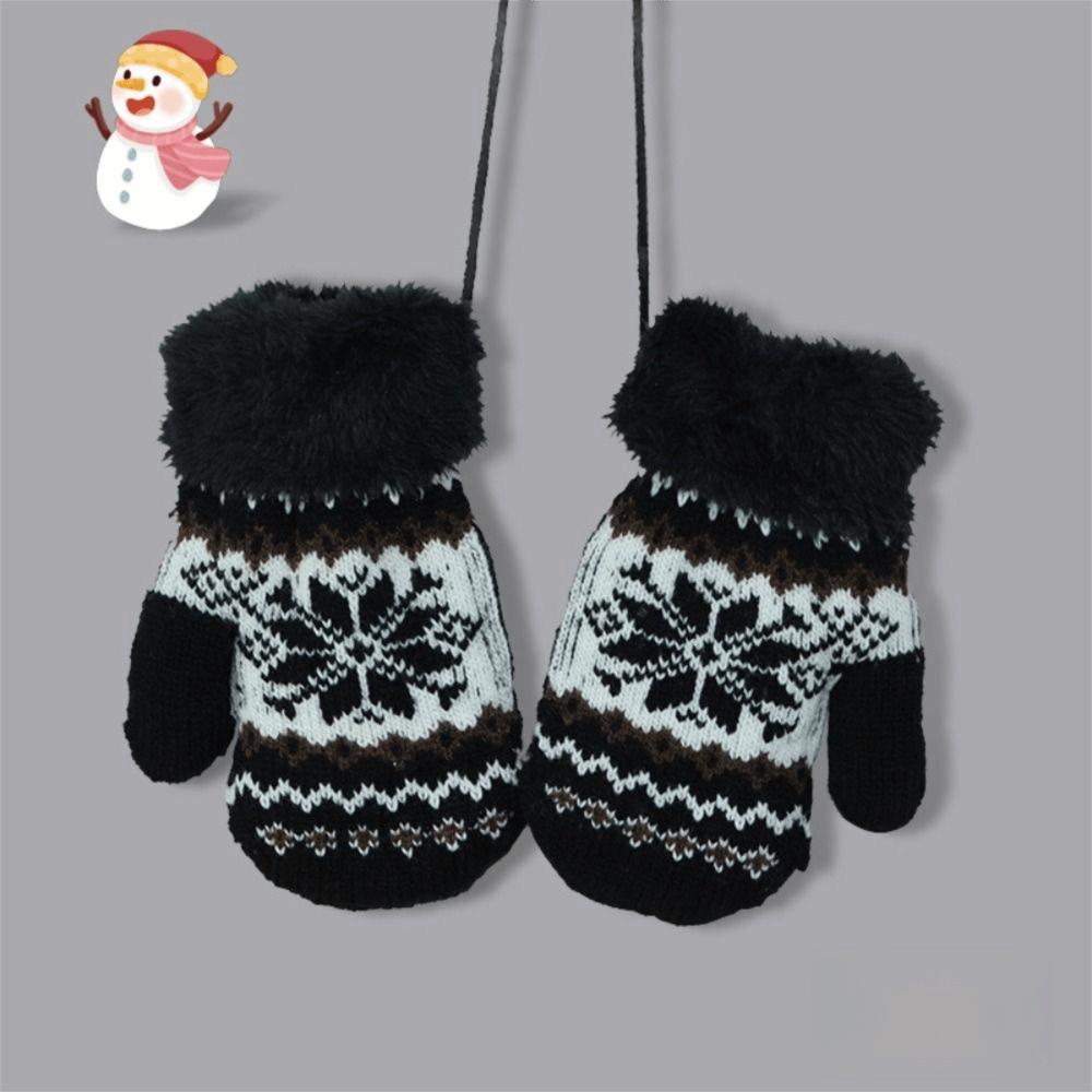 Thicken Warm Children Mittens Windproof Baby Gloves Candy Color Knitted Gloves Baby Boys Girls