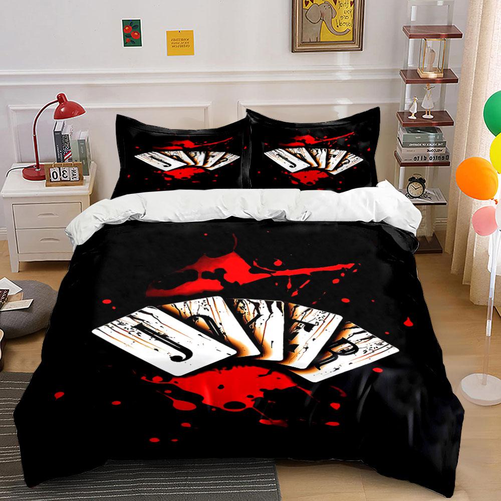 Playing cards with blood. Bedding sets Duvet cover sets Duvet covers Pillowcases(1 * Duvet Cover 2 * Pillowcases, without duvet insert)