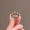 Japanese Black Edge Flash Diamond Small Crown Brooch High-End Femininity Versatile Corsage Creative Anti-Light Suit Pin Buckle