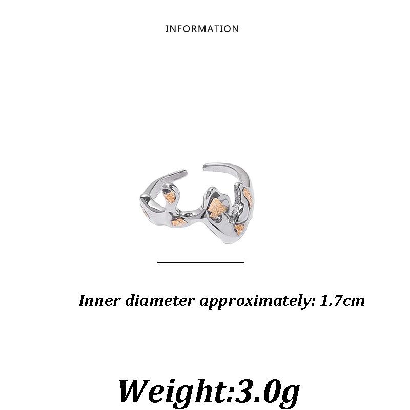 Irregular Lava Metal Ring Fashion Creative Women Punk Hip Hop Personality Geometric Zircon Open Rings Luxury Retro Party Jewelry Gifts