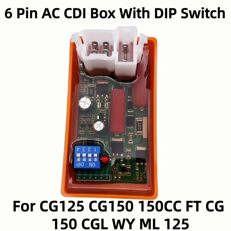 For FT150 RX150 ML125 Racing Igniter 6 Pin AC CDI Box with DIP Switch Motorcycle Ignition Speed Limit 4000-12000 Motorcycle Part