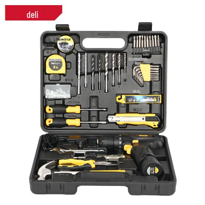 Deli Cordless Drill & Screwdriver Tool Kit