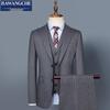 Men's Plaid Slim Fit Korean Style Tuxedo Three-Piece Suit for Weddings & Photography
