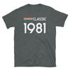 Классическая ретро-графическая футболка унисекс с коротким рукавом, на день рождения 1981 года, винтажная