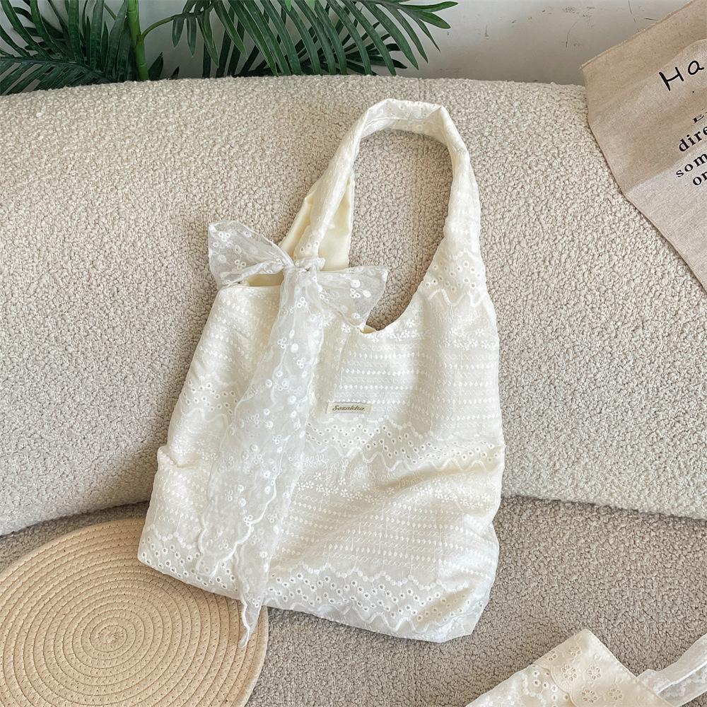 Style Lace Hollow Tote Bag Women's Shoulder Bag Ins Fashion Large Capacity Beach Bag