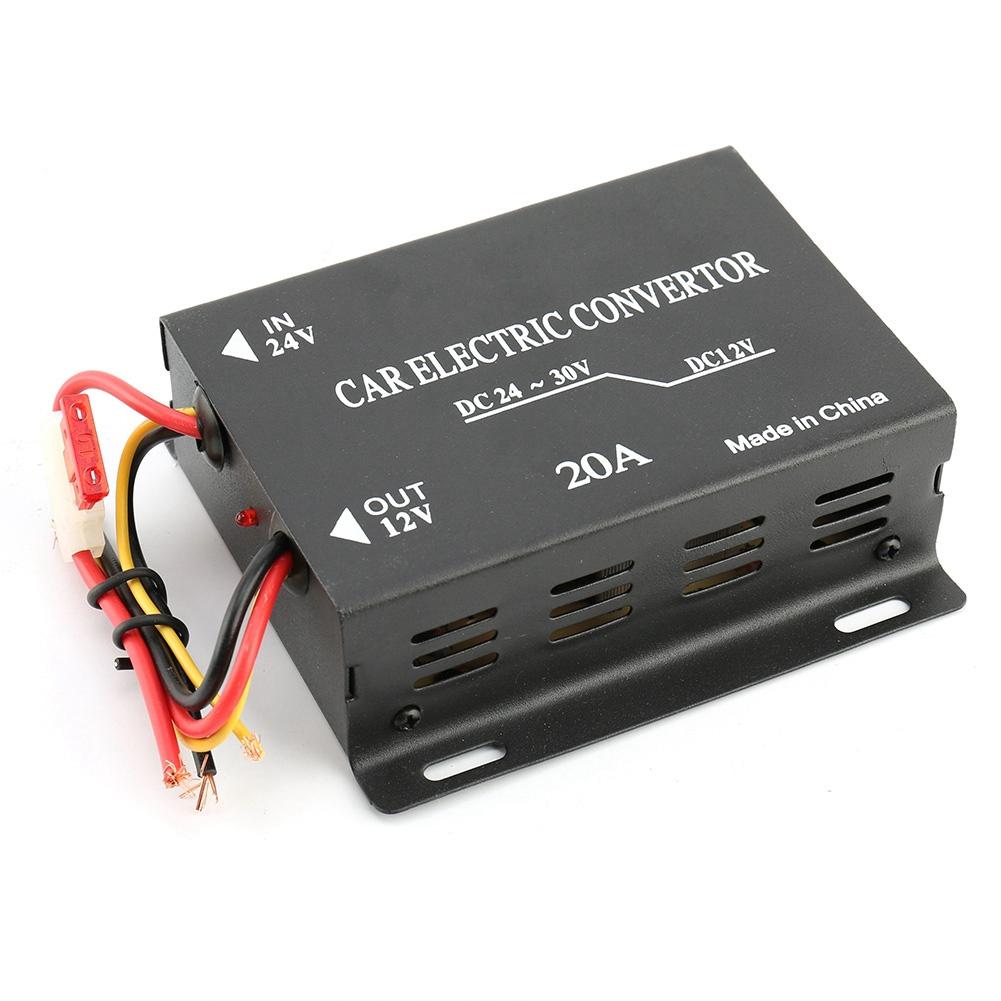 20A High Power Car Power Supply Converter Step Down Inverter 24V To 12V