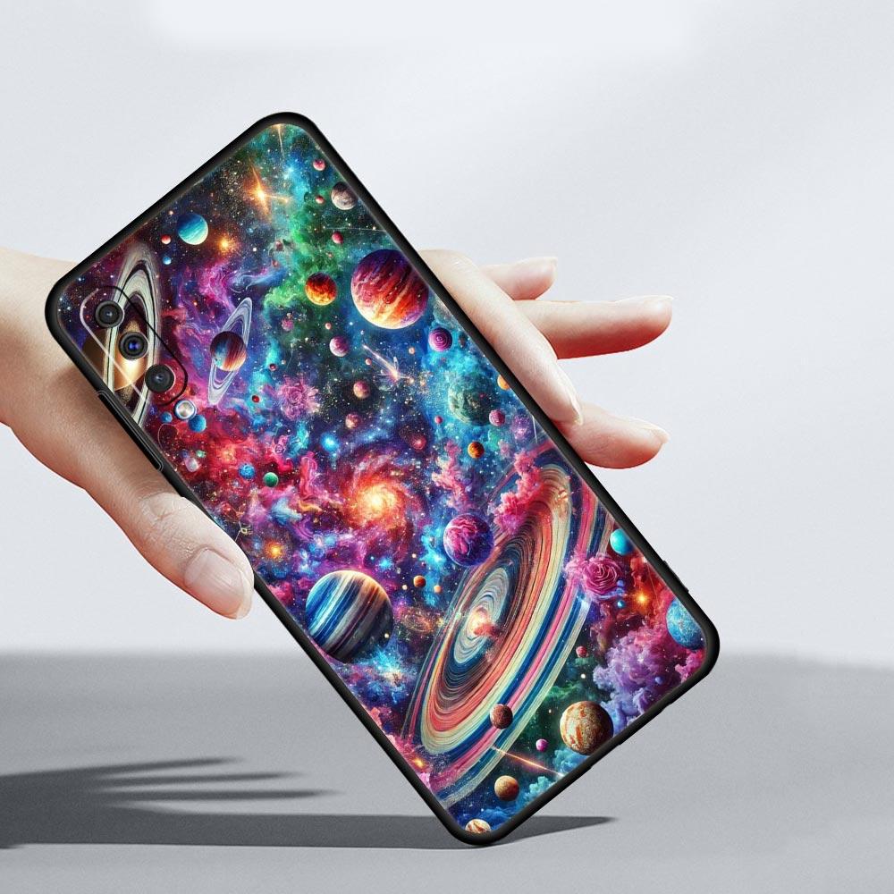 Universe Starry Sky Moon Phone Case for Samsung Galaxy A56 A36 A26 A16 A34 A24 A42 A22 A20 A12 A40 A30 A10 Soft TPU Cover Shell