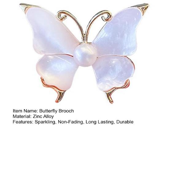 Брошь-бабочка, булавка с искусственным жемчугом, антиокислительная легкая портативная декоративная брошь, стильный аксессуар, булавка