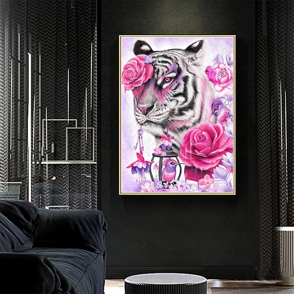 5D DIY животное тигр алмазная живопись горный хрусталь картина мозаика украшение дома картина полная алмазная вышивка набор крестиков