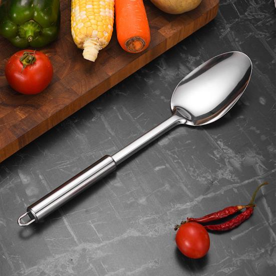 5Pcs Stainless Steel Kitchen Utensils Set Heat Resistant Non-Stick Spoons Spatula with Hanging Hole Ergonomic Handle Cooking Tools