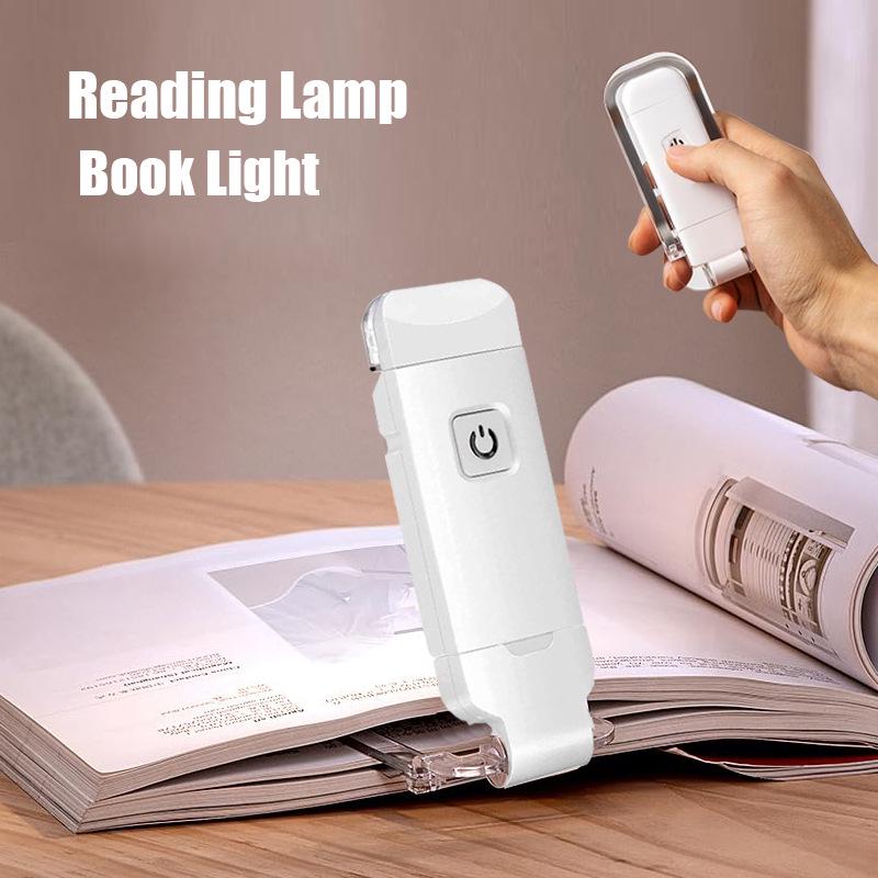 USB Rechargeable Reading Light Clip-On, Adjustable Portable Bookmark Light