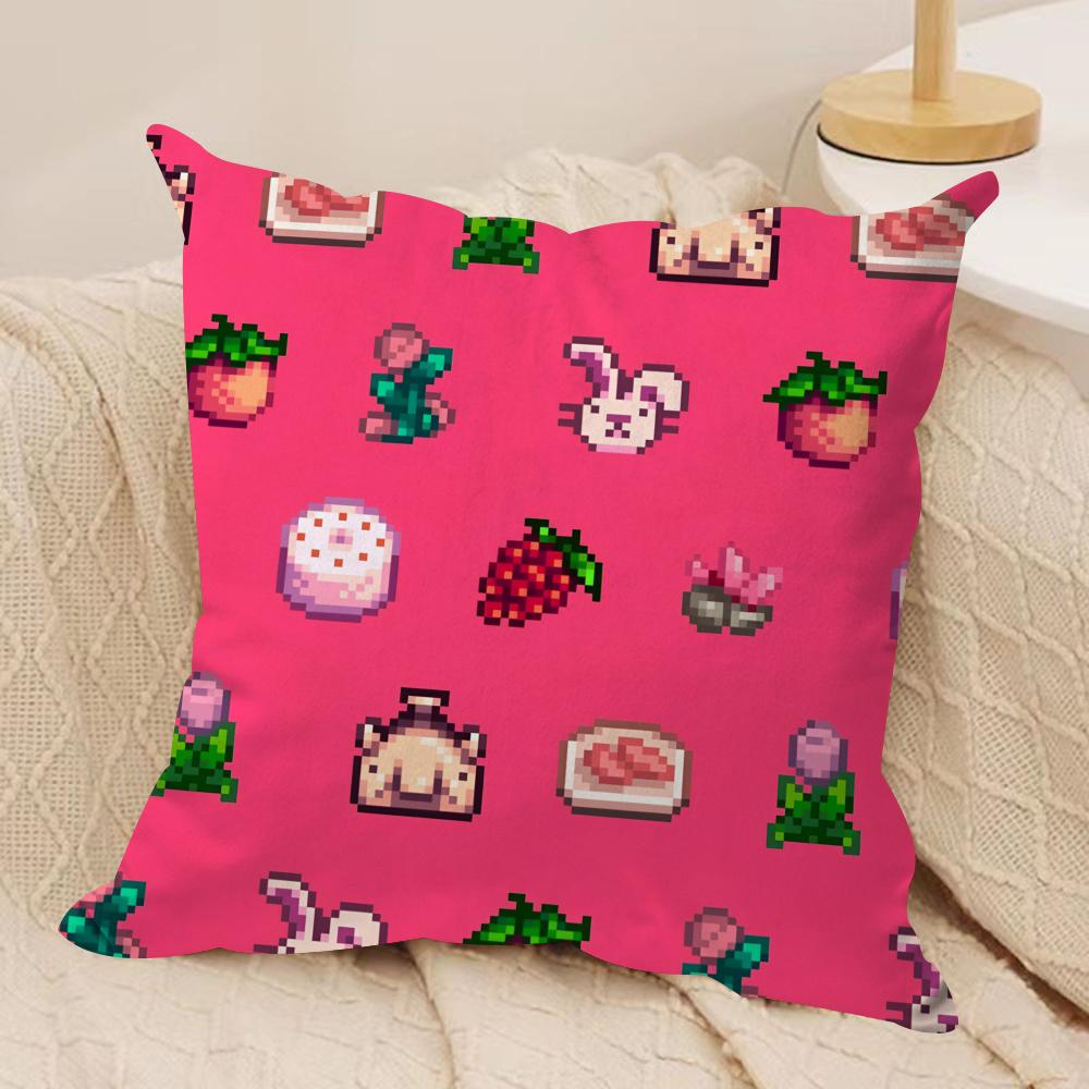 Game SStardew ValleyES Cushion Cover Soft Plush Fabric DoubleSided Printed Cushion Covers for All Seasons Home Decor