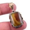 Natural Botswana Agate 925 Solid Sterling Silver Gift TwoTone Pendant 1.50" F8W00
