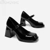Модные женские босоножки на высоком каблуке с квадратным носком Мэри Джейн женская обувь 2025 новая летняя неглубокая массивная элегантная нарядная обувь из кожи Mujer